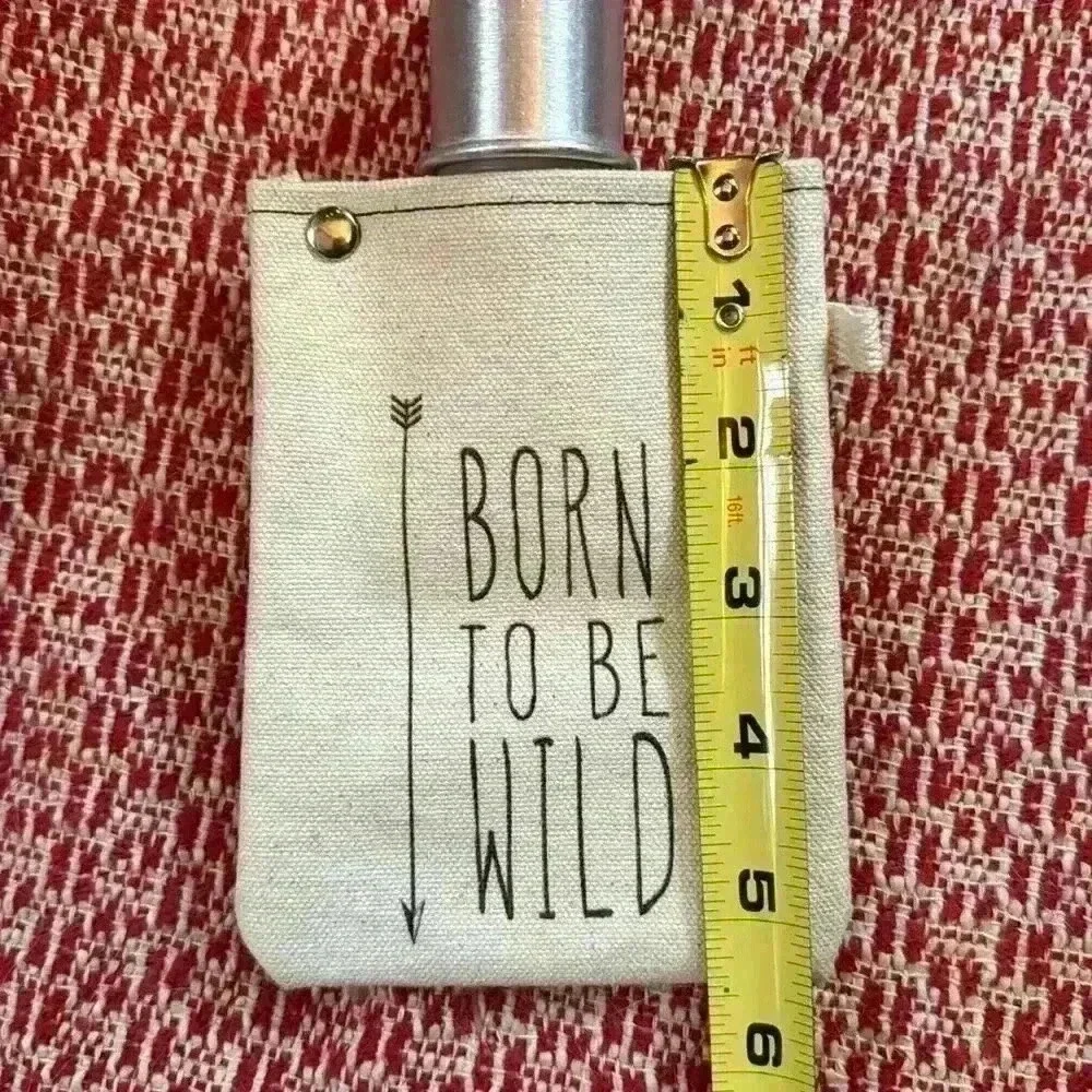 Capabunga Tote+Able Canvas Flask 4-Ounce, Born To Be Wild